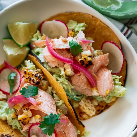 Mojo Salmon Tacos