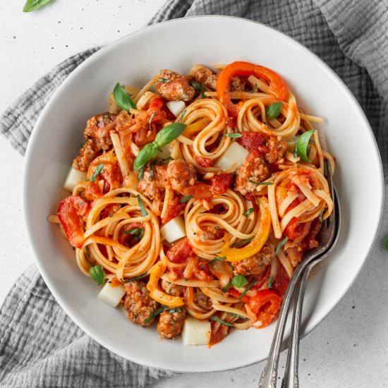 Italian Sausage with Peppers Pasta