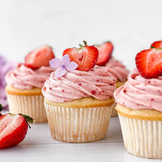 Strawberry Filled Cupcakes