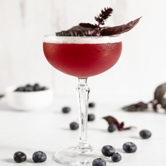 Basil Blueberry Gin Sour