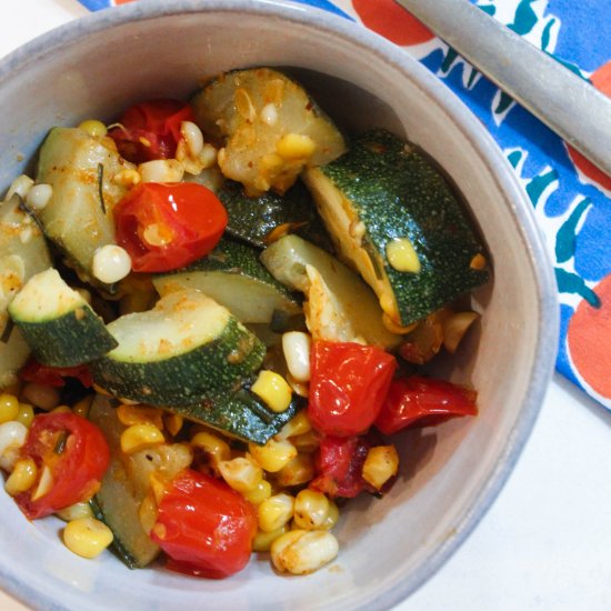 Dijon zucchini corn sauté