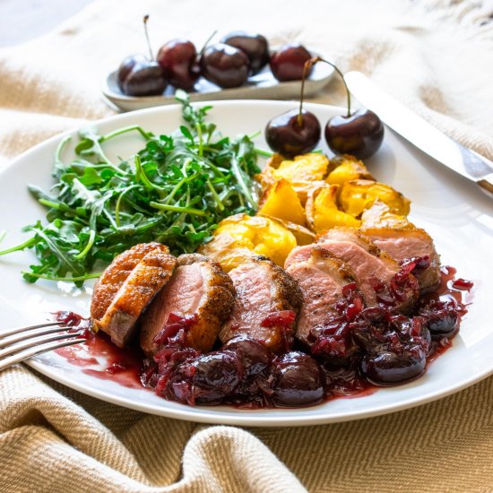 Duck Breast w/Port & Cherry Sauce