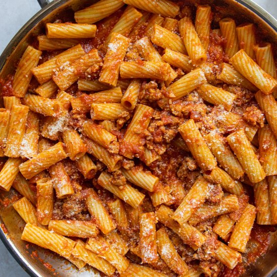 Rigatoni Arrabbiata with Sausage