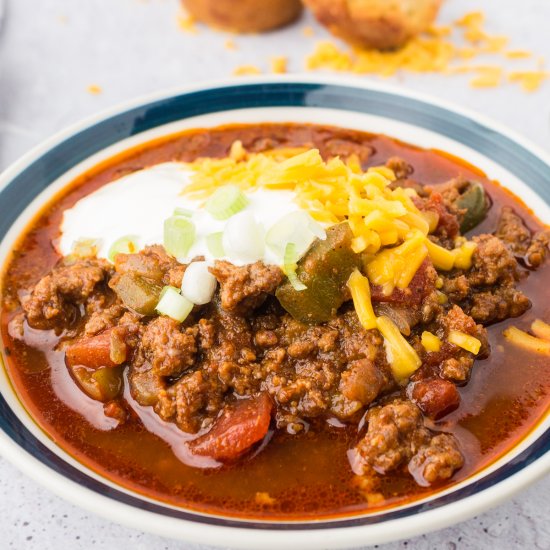 Beef and Chorizo Chili (no beans)