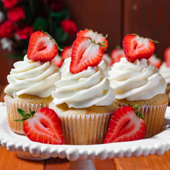 Strawberry Filled Cupcakes