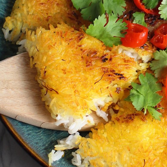 Saffron Butter Crispy Rice