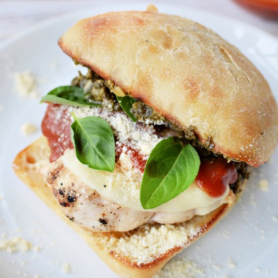 Grilled Chicken Parmesan Sandwiches