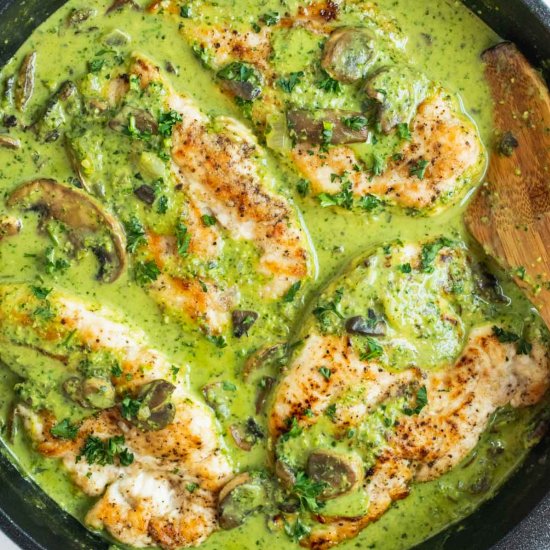 Creamy Pesto Chicken Scallopini