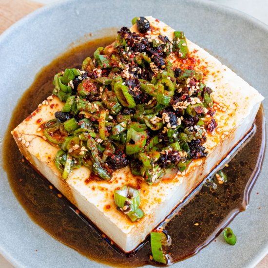 Silken Tofu with Chili Soy Sauce