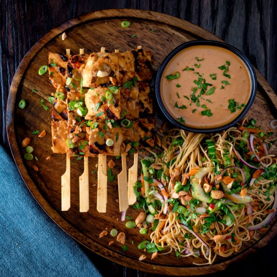 Tofu Satay & Peanut Dipping Sauce