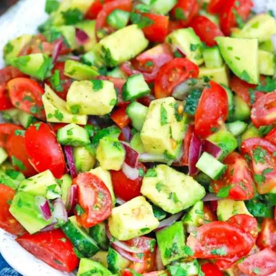 Cucumber Tomato Avocado Salad