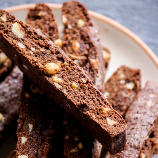 Double Chocolate Hazelnut Biscotti