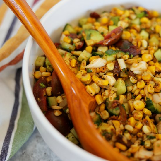 Pan Roasted Corn Salad with Bacon