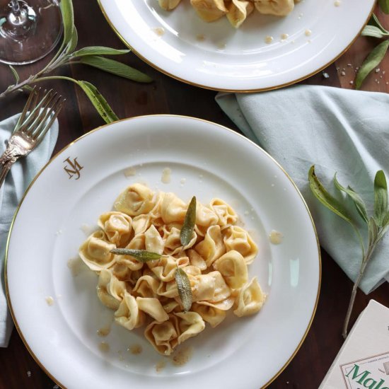 Browned Butter Tortellini with sage