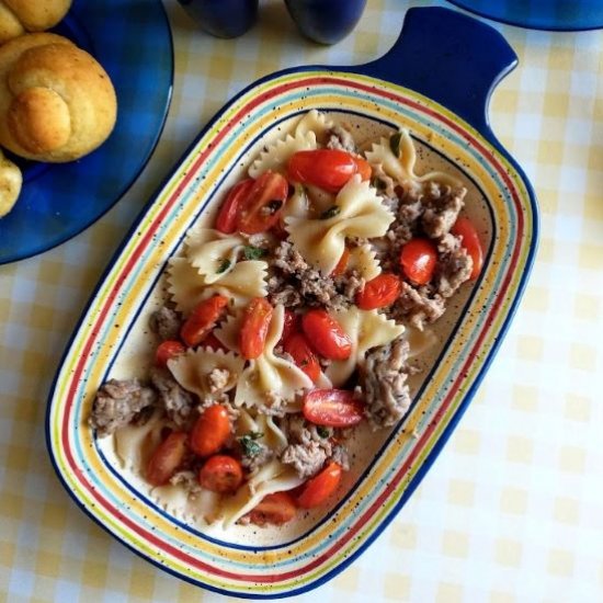 grape tomato & sausage for pasta