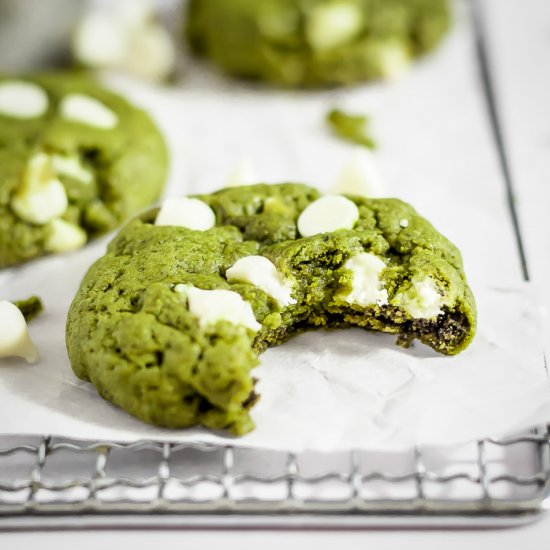 White Chocolate Matcha Cookies