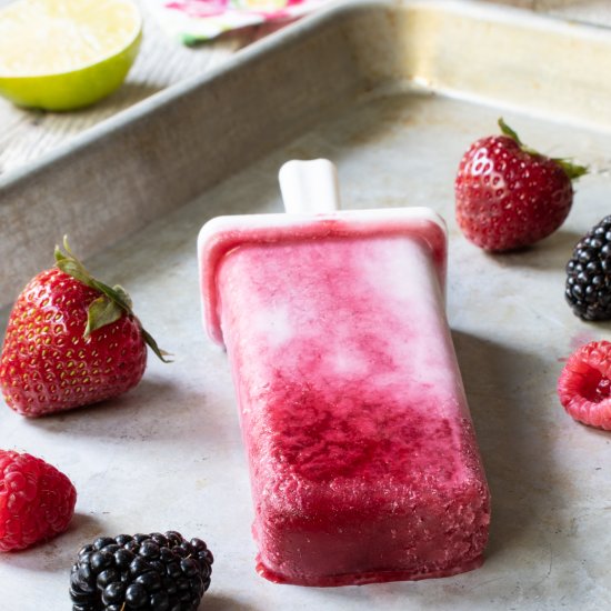 Triple Berry Coconut Popsicles