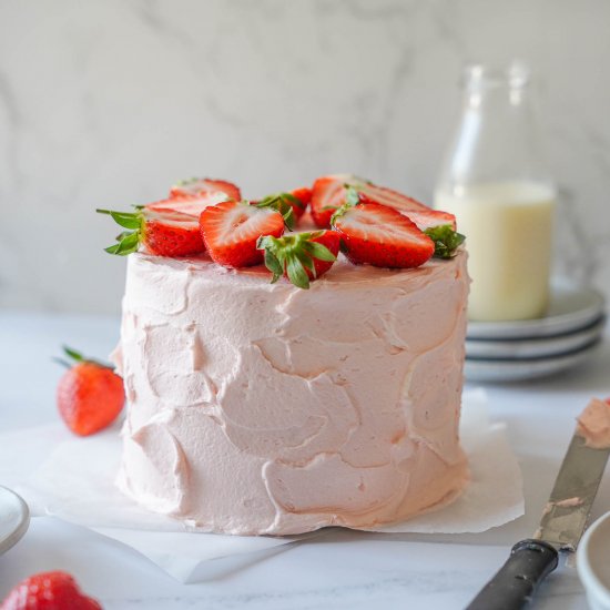 vegan strawberry cake