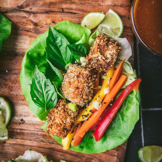 Coconut Tofu Lettuce Wraps