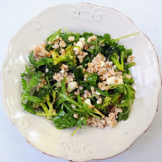 Roasted Broccoli Farro Salad