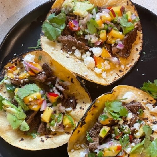 Coriander-Espresso Steak Tacos