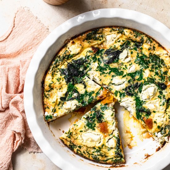 Pumpkin Feta Spinach Frittata