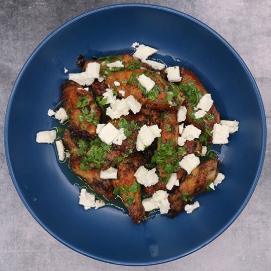 Greek Wings with Lemon and Feta