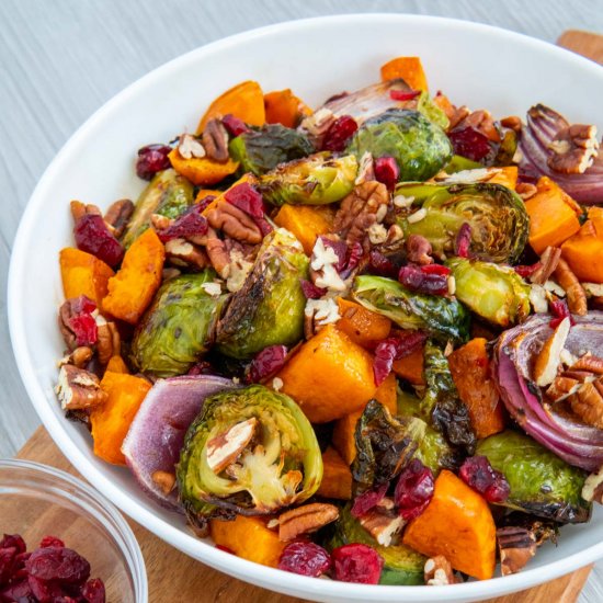 Roasted Brussels And Sweet Potato