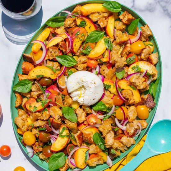 Panzanella with Peaches & Burrata