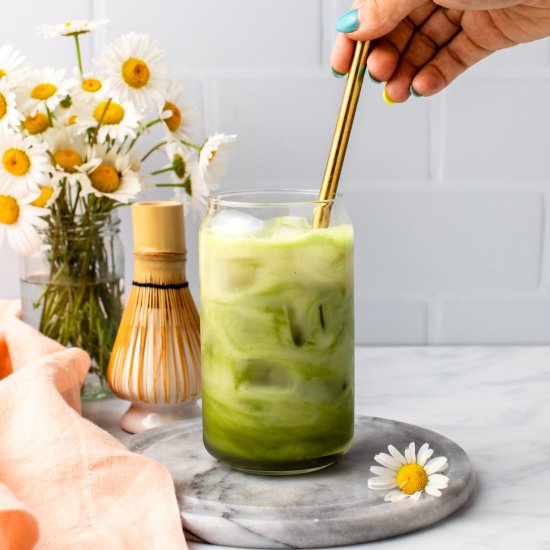 Iced Chamomile Matcha Latte