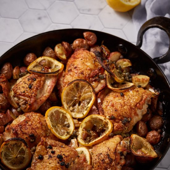 Lemon Chicken with Roasted Potatoes