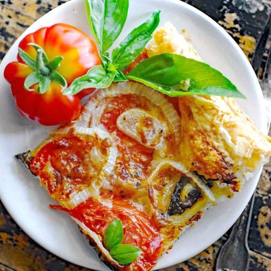 French Tomato Tart with Puff Pastry