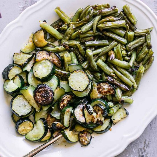 Roasted Zucchini and Green Beans