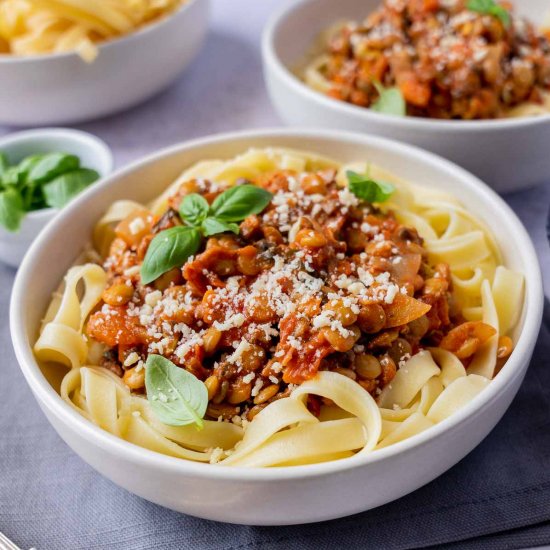 Mushroom Lentil Bolognese