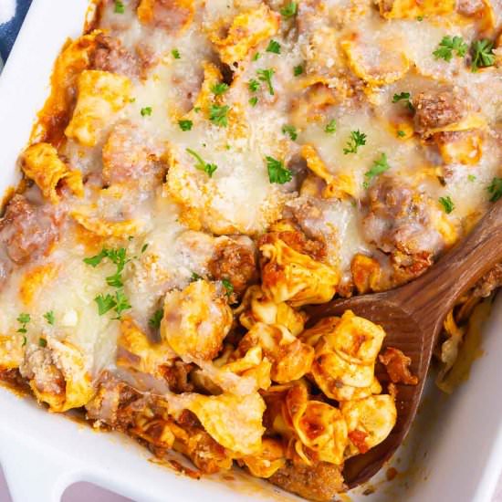 Baked Tortellini with Meat Sauce