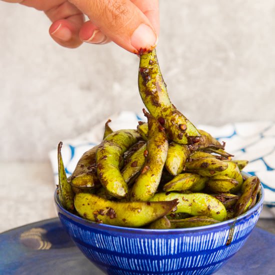 Spicy Garlic Edamame