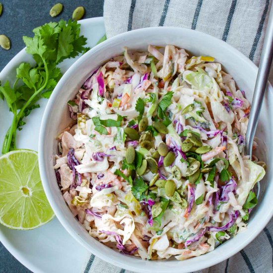 Creamy Cilantro Lime Coleslaw