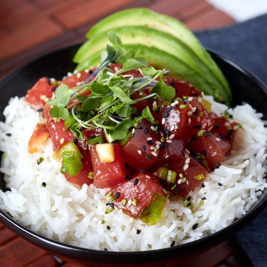 Hawaiian Style Ahi Tuna Poke Bowl