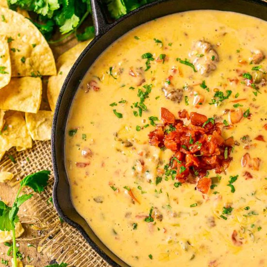 Smoked Queso Dip With Chorizo