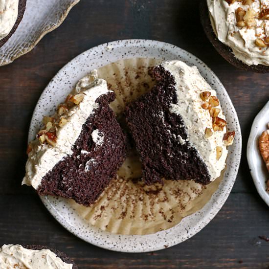 Bourbon Butter Pecan Cupcakes