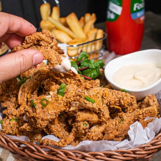 FRIED OYSTER MUSHROOMS (VEGAN FRIED