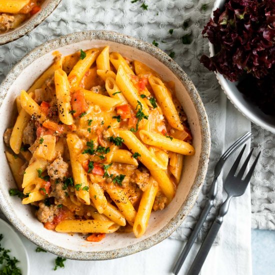 Creamy sausage pasta