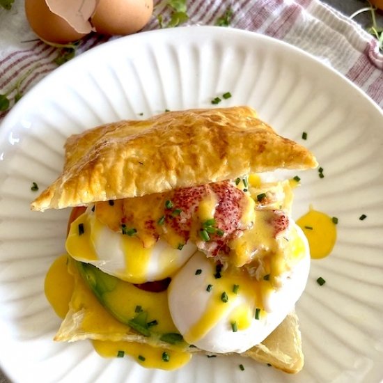 Puff Pastry Lobster Eggs Benedict