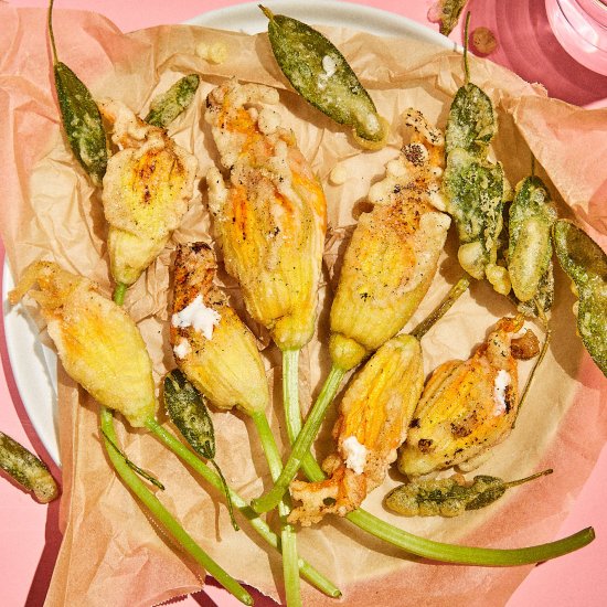 Fried Squash Blossoms & Sage Leaves