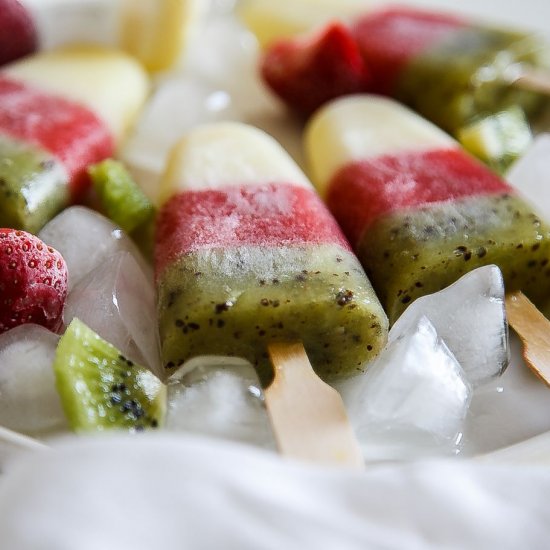 Healthy Rainbow Popsicles