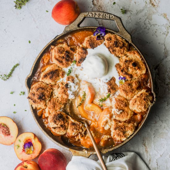 BEST southern peach cobbler