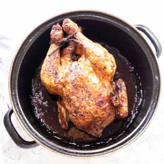 Whole roasted chicken