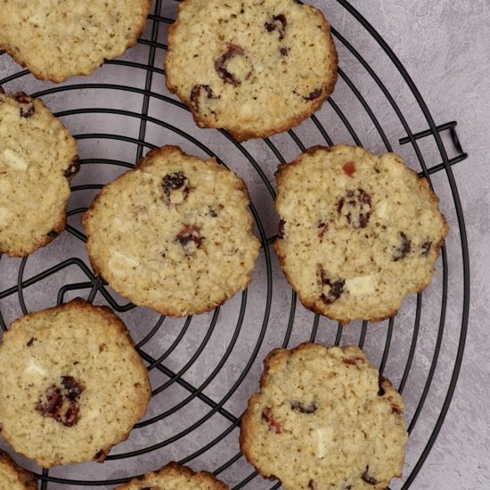 Blueberry and white choc cookies