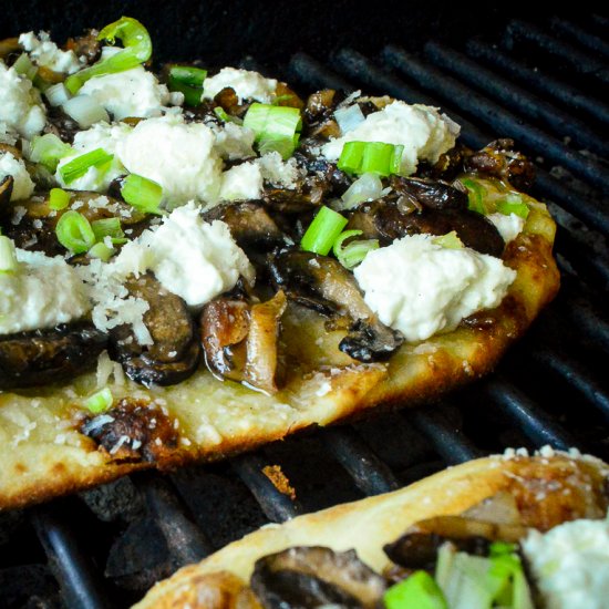 Wild Mushroom Grilled Naan Pizza