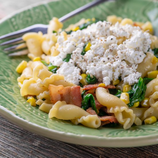 Corn and Bacon Pasta!